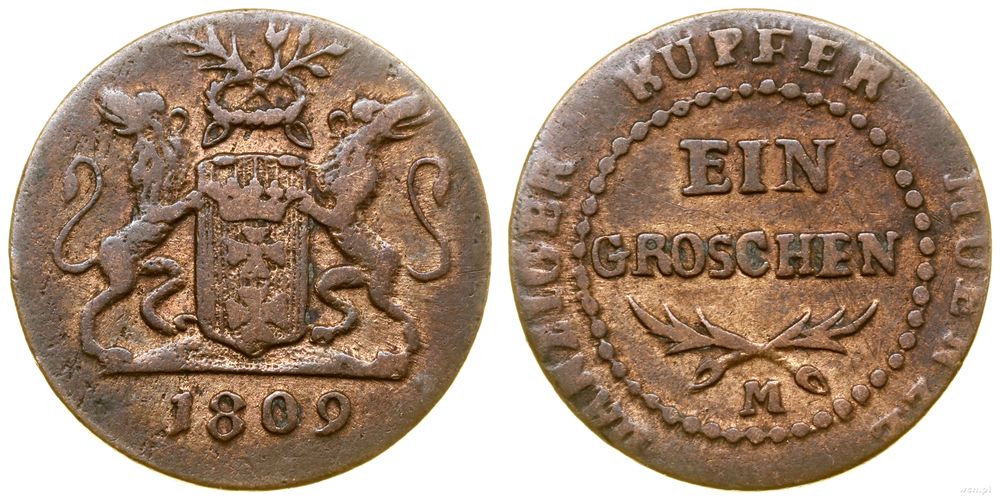 Polska, 1 grosz, 1809 M