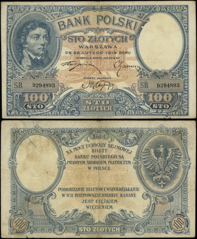 Polska, 100 złotych, 28.02.1919