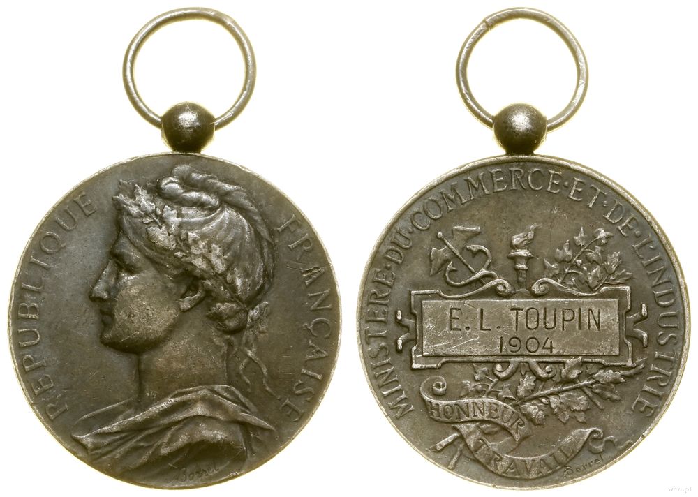 Francja, medal nagrodowy ministerstwa handlu i przemysłu, 1934