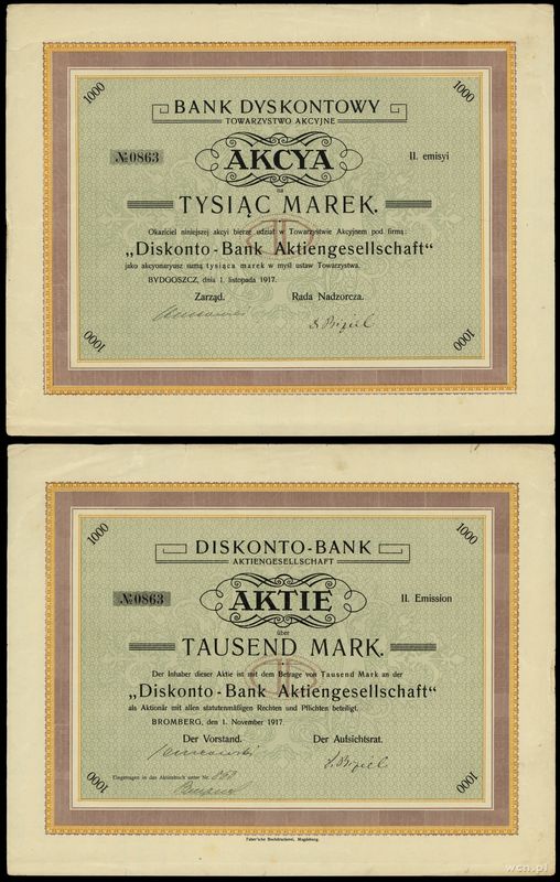 Polska, akcja na 1.000 marek, 1.11.1917