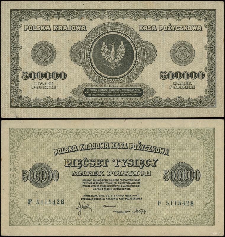 Polska, 500.000 marek polskich, 30.08.1923