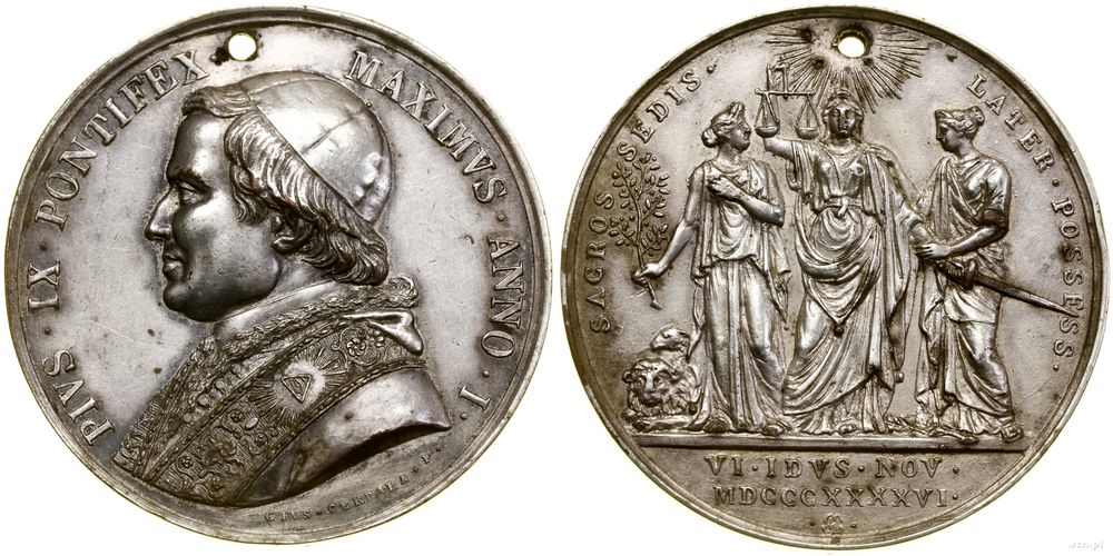 Watykan, medal pamiątkowy, 1846
