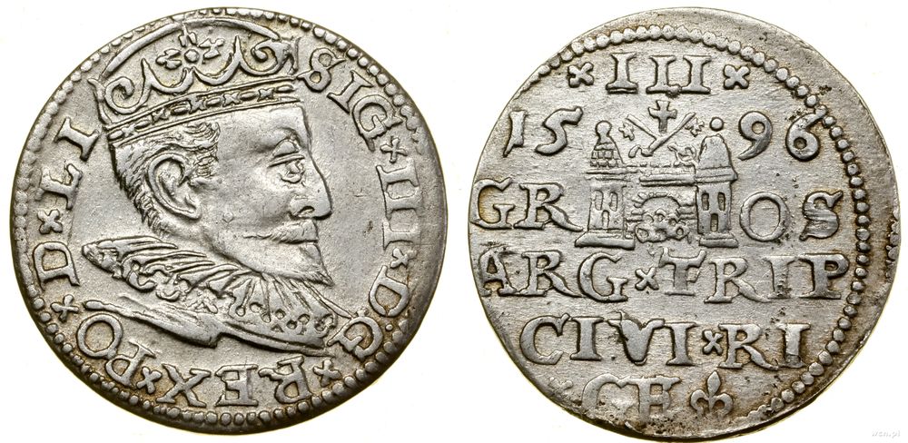 Polska, trojak, 1596