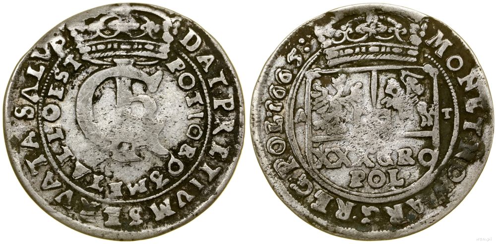 Polska, tymf (złotówka), 1665 AT