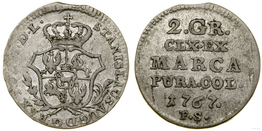Polska, półzłotek (2 grosze), 1767 FS