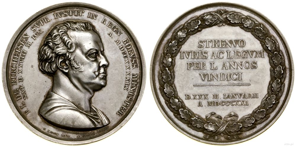 Niemcy, medal pamiątkowy, 1821