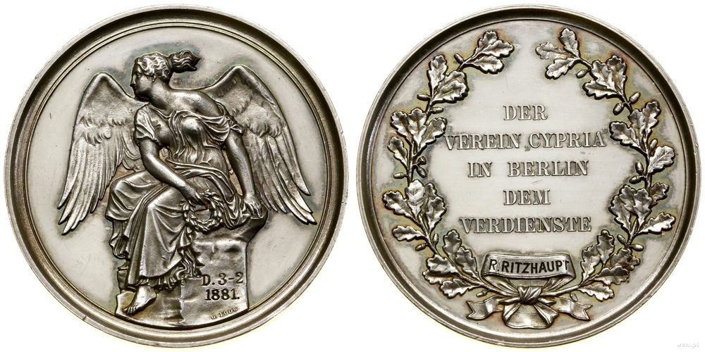 Niemcy, medal nagrodowy dla Stowarzyszenia Cypria w Berlinie, 1881