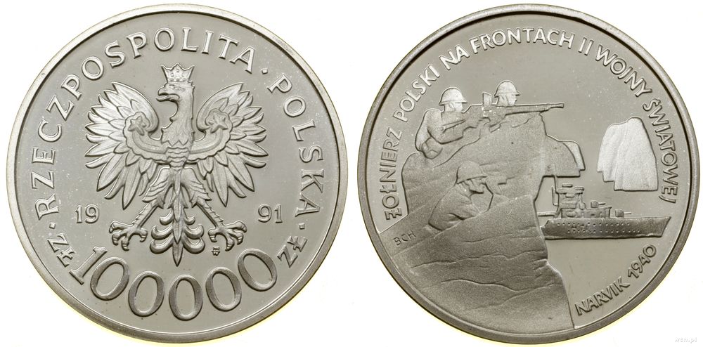 Polska, 100.000 złotych, 1991