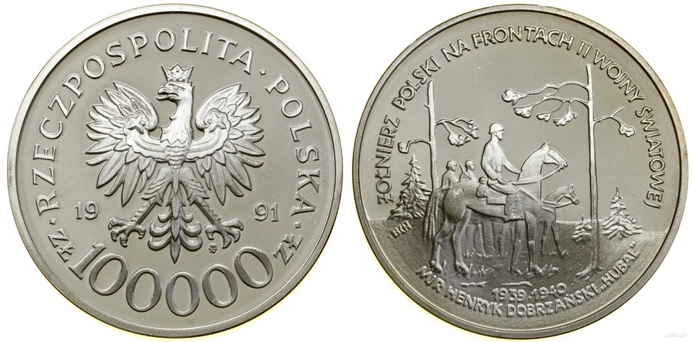 Polska, 100.000 złotych, 1991