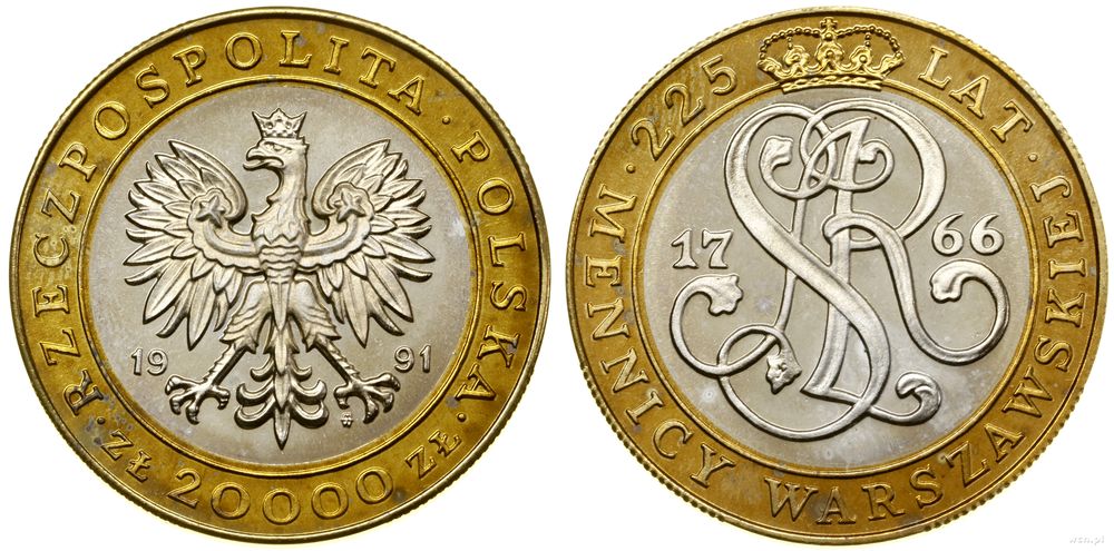Polska, 20.000 złotych, 1991