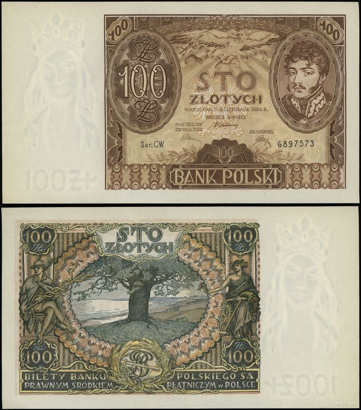 Polska, 100 złotych, 9.11.1934