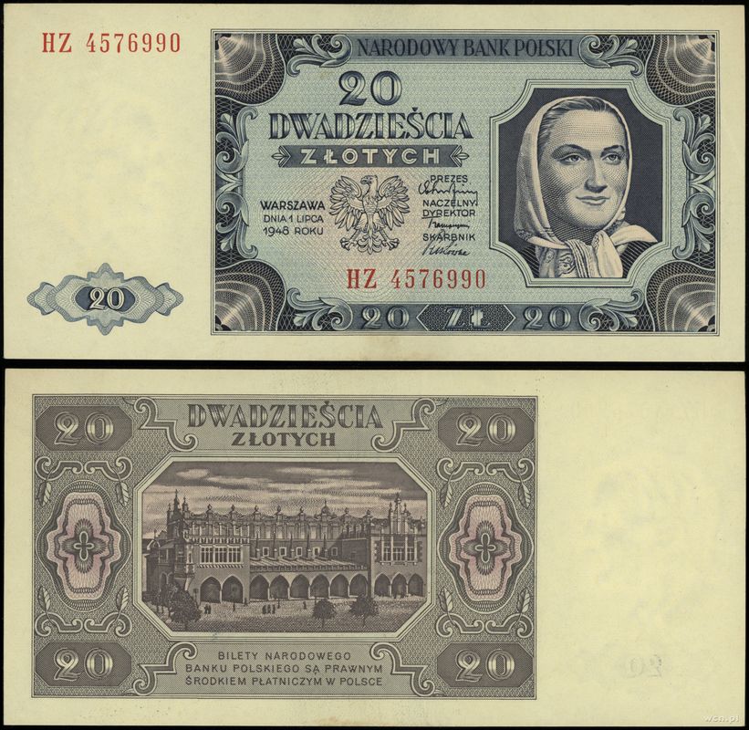 Polska, 20 złotych, 1.07.1948