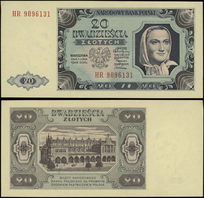 Polska, 20 złotych, 1.07.1948