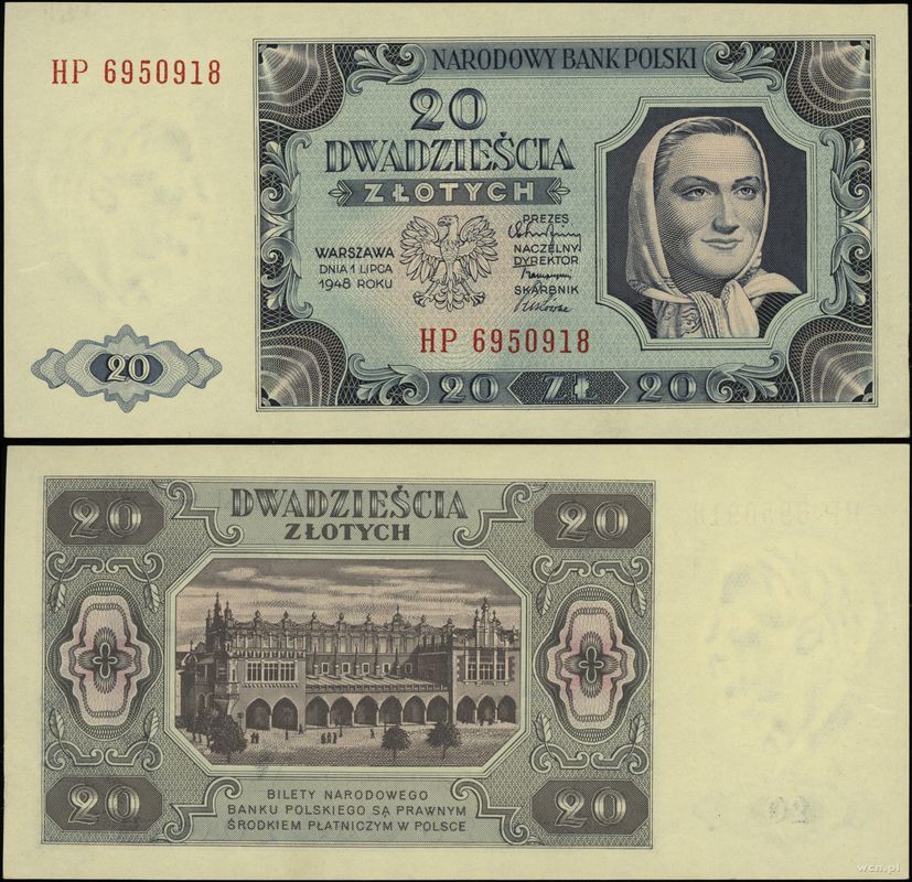 Polska, 20 złotych, 1.07.1948