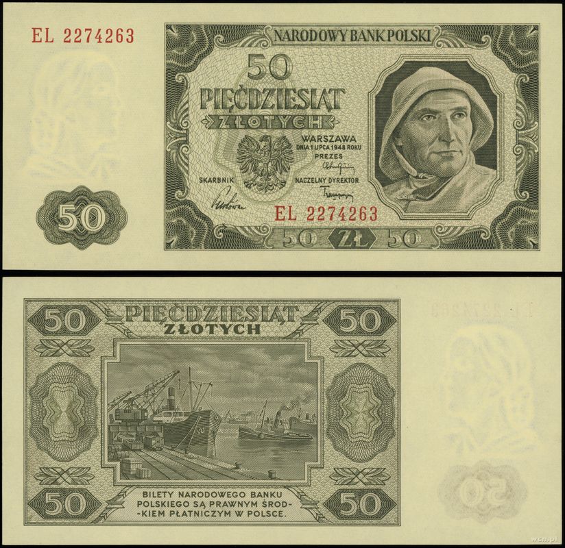 Polska, 50 złotych, 1.07.1948