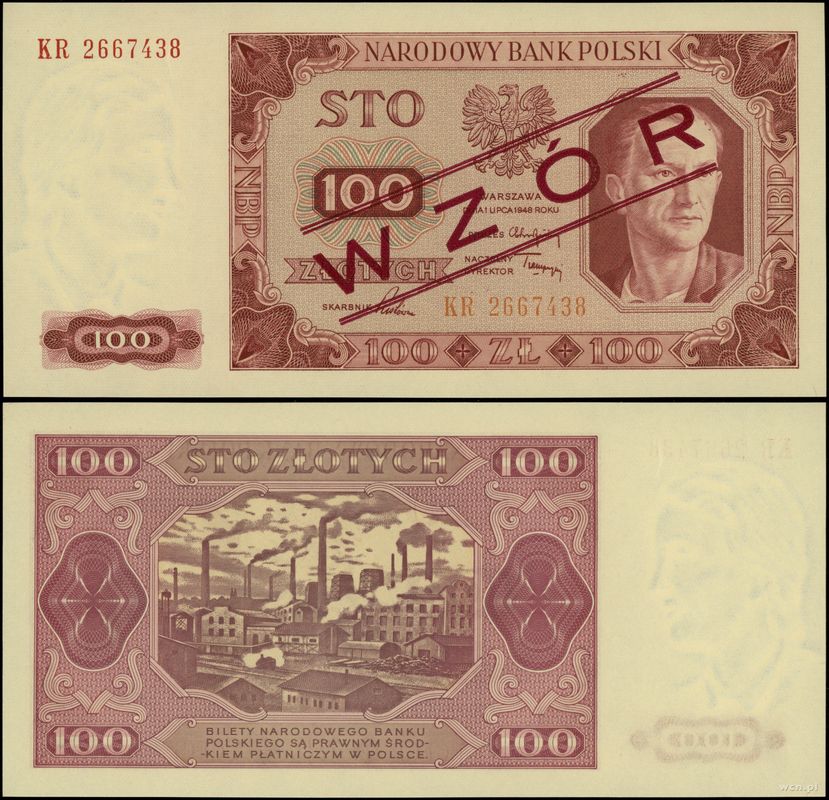 Polska, 100 złotych, 1.07.1948