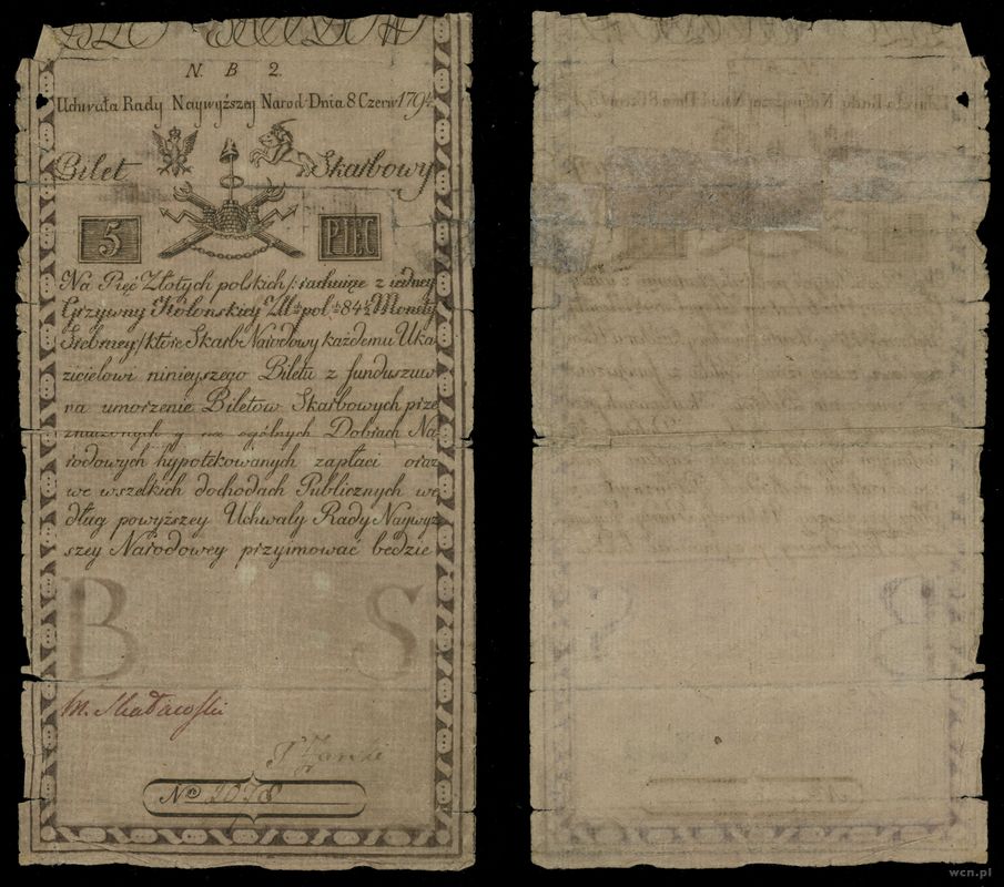 Polska, 5 złotych polskich, 8.06.1794