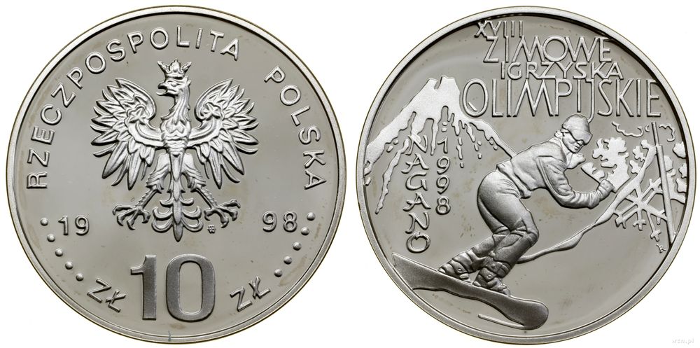 Polska, 10 złotych, 1998