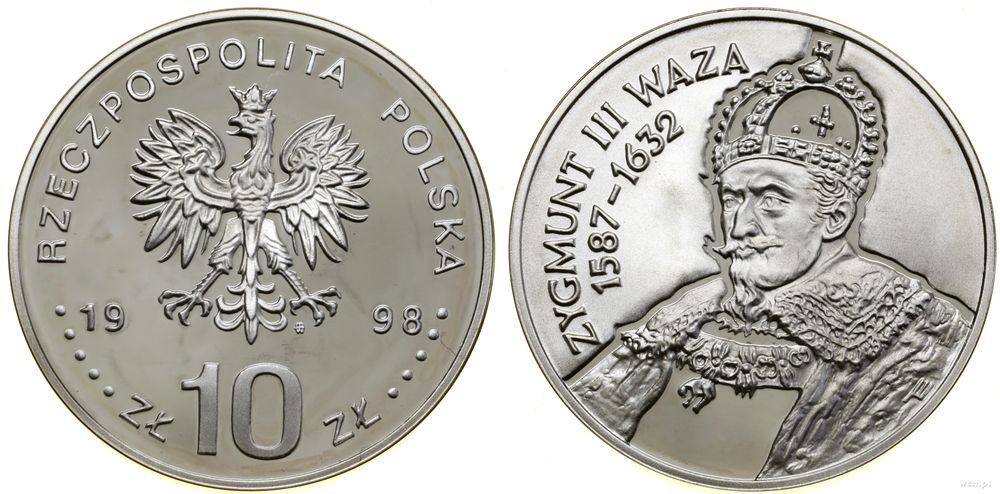 Polska, 10 złotych, 1998