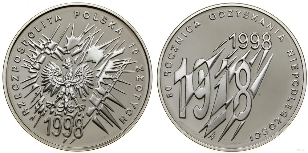 Polska, 10 złotych, 1998