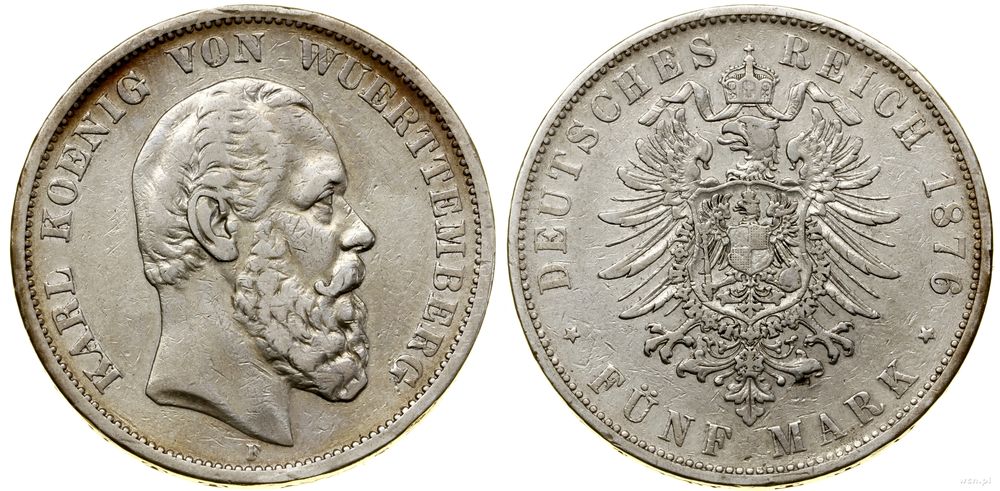 Niemcy, 5 marek, 1876 F