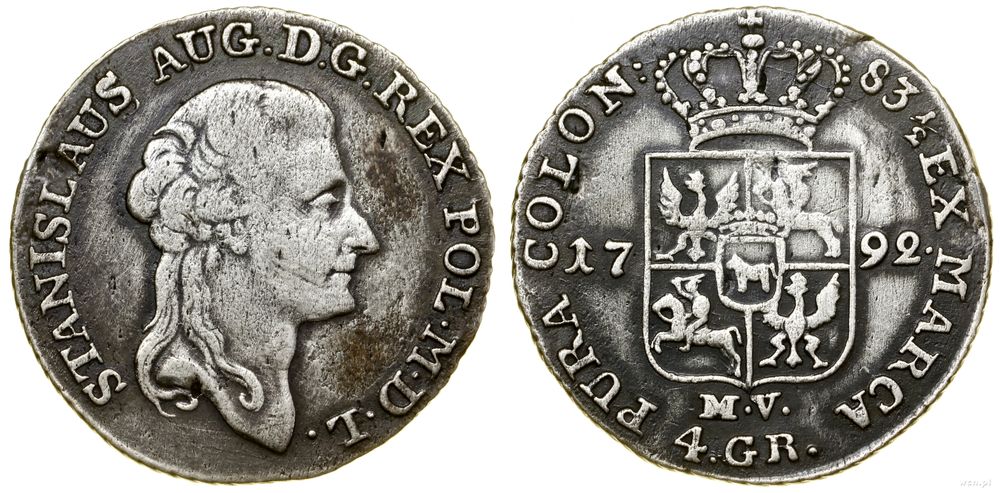 Polska, złotówka (4 grosze), 1792 MV