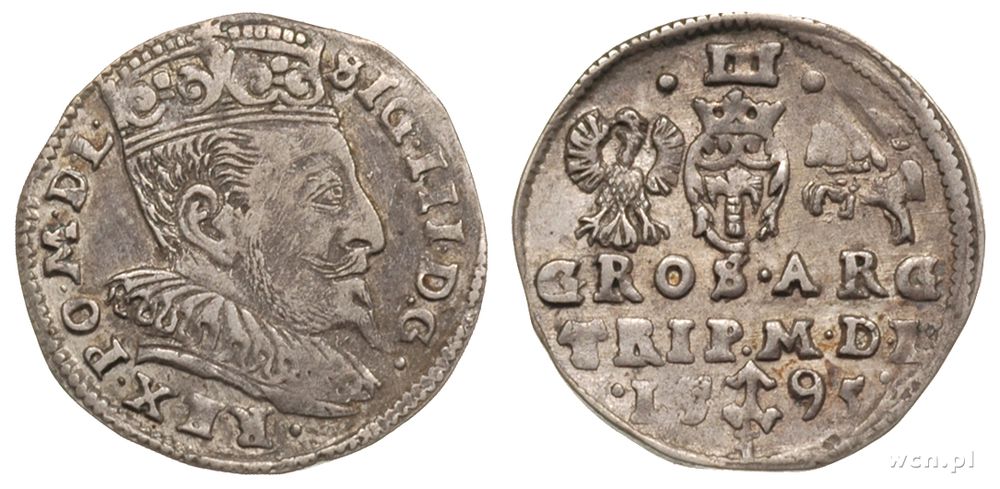 Polska, 3 grosze, 1595