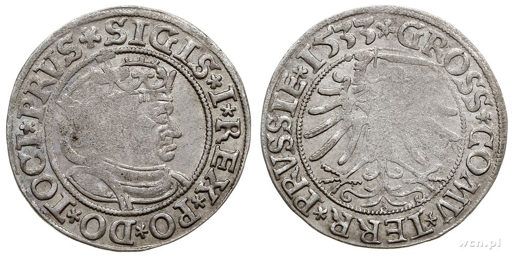 Polska, grosz, 1533