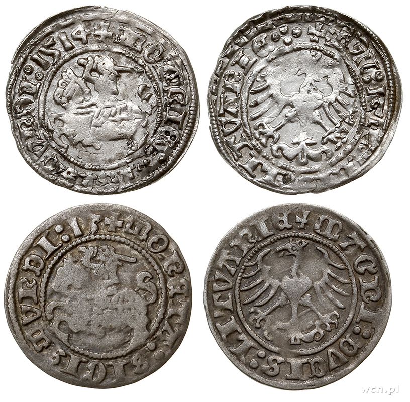 Polska, zestaw półgroszy litewskich, 1513, 1514