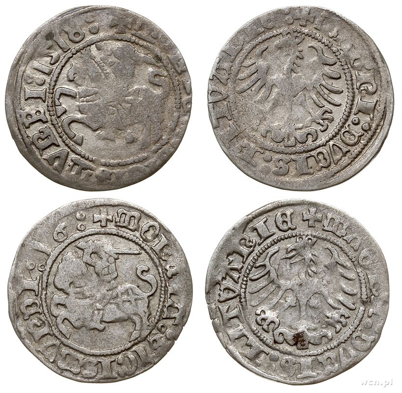 Polska, zestaw półgroszy litewskich, 1516, 1518