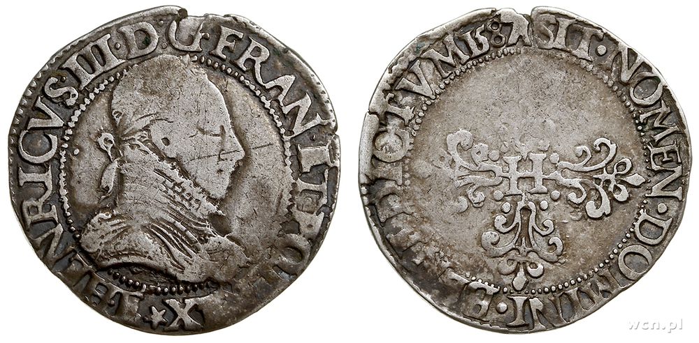 Polska, 1/2 franka, 1587 / E