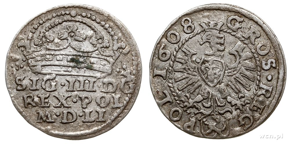 Polska, grosz, 1608