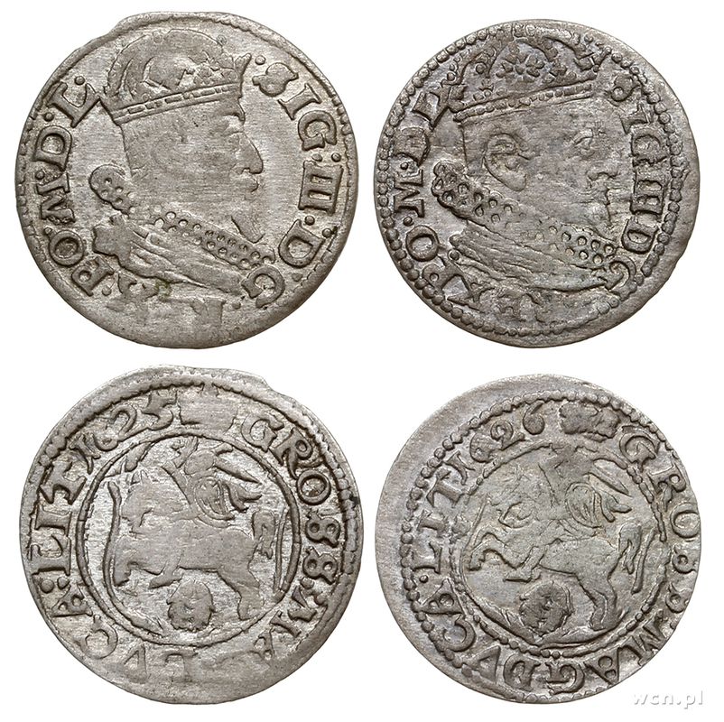Polska, zestaw groszy, 1625 i 1626