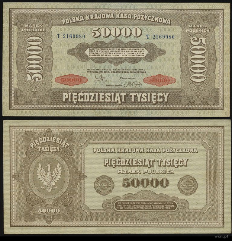 Polska, 50 000 marek polskich, 10.10.1922