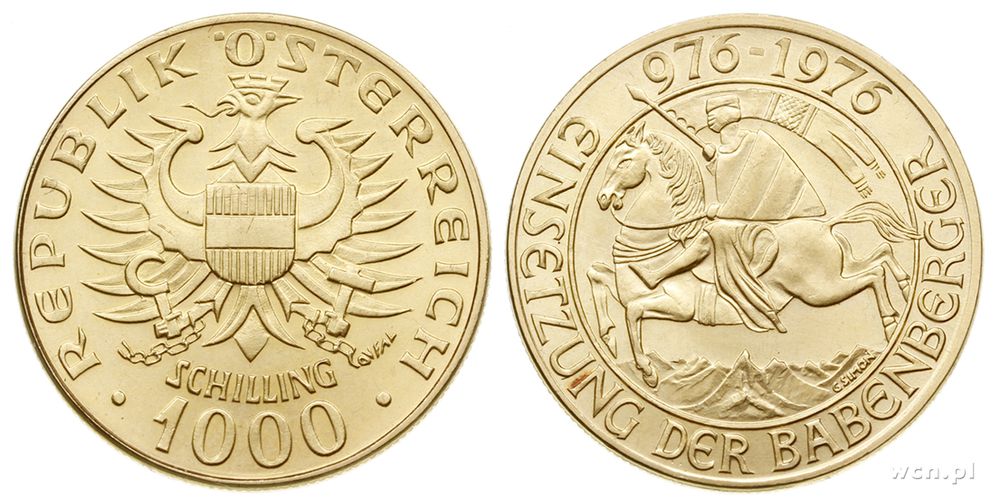 Austria, 1000 szylingów, 1976