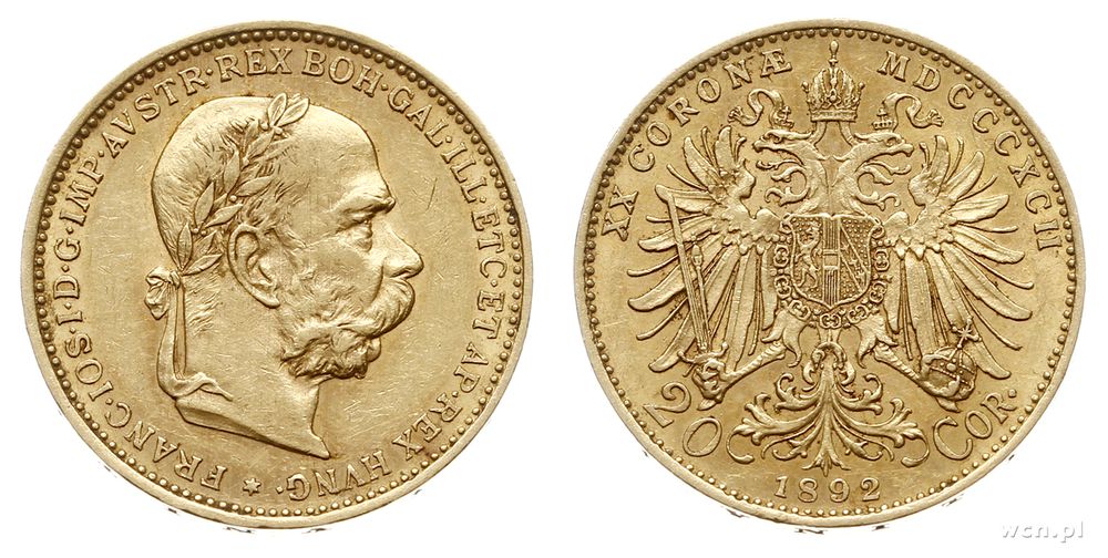 Austria, 20 koron, 1892