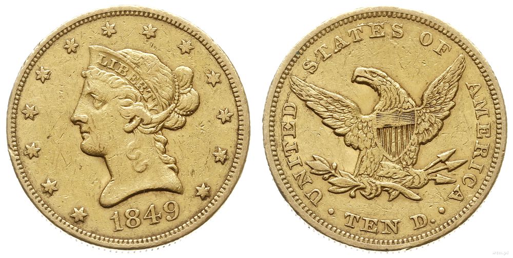 Stany Zjednoczone Ameryki (USA), 10 dolarów, 1849