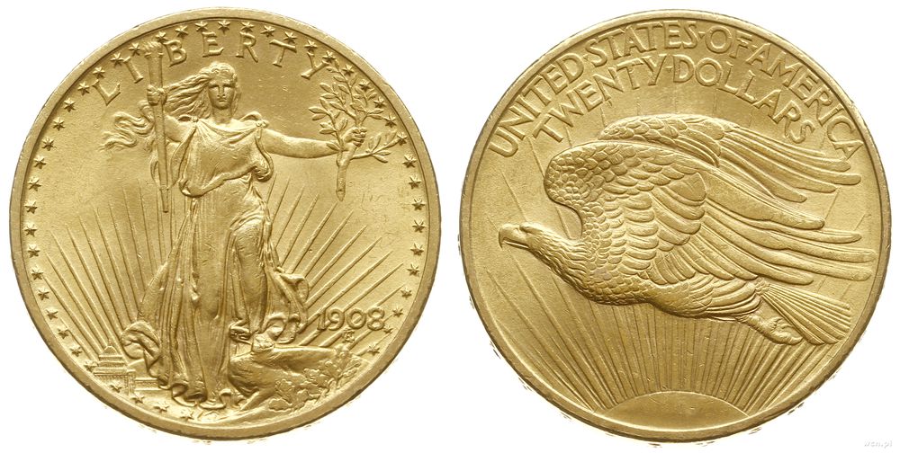 Stany Zjednoczone Ameryki (USA), 20 dolarów, 1908