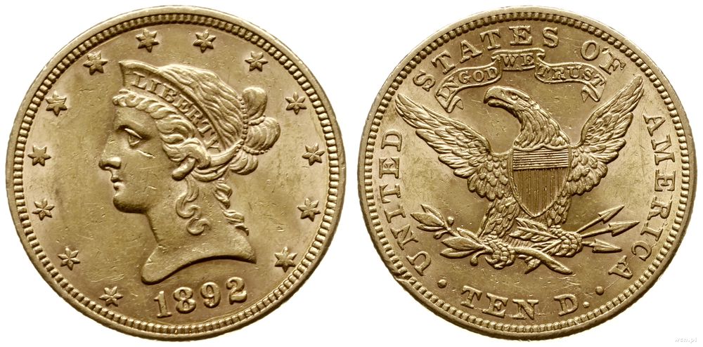 Stany Zjednoczone Ameryki (USA), 10 dolarów, 1892