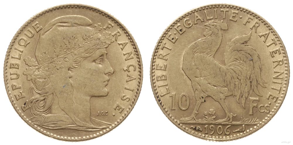 Francja, 10 franków, 1906