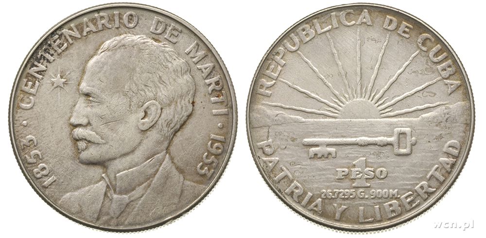 Kuba, 1 peso, 1953