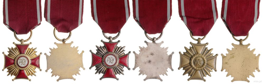 Polska, Krzyż Zasługi PRL, złoty, srebrny i brązowy