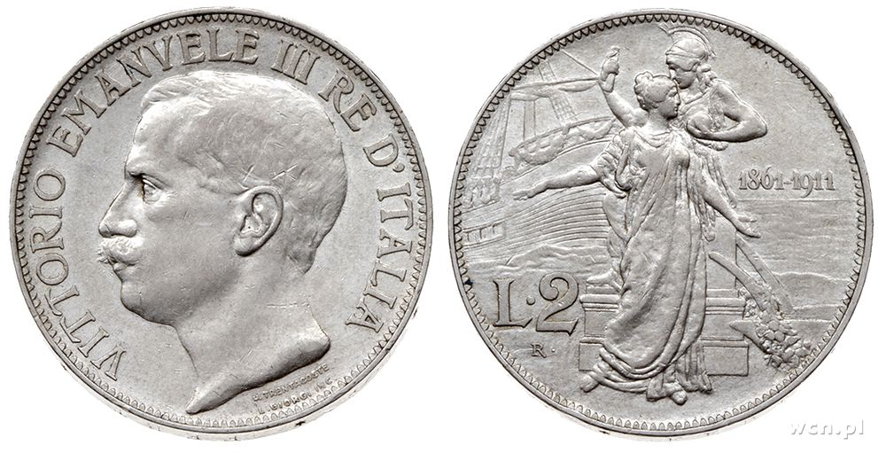 Włochy, 2 liry, 1911/R