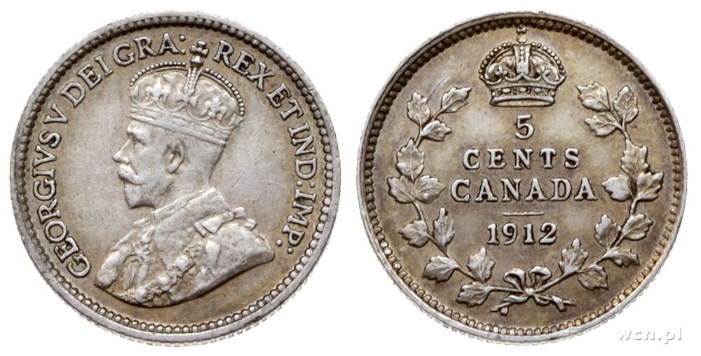 Kanada, 5 centów, 1912