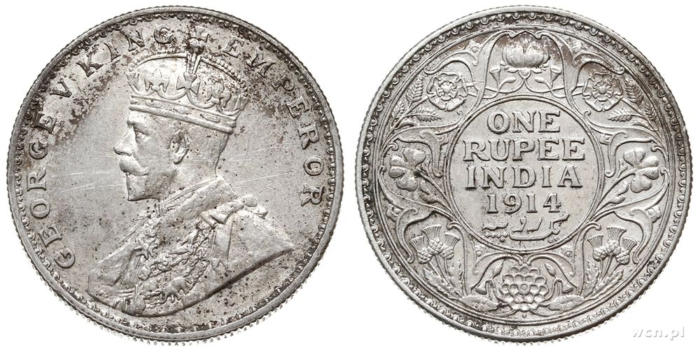 Indie, rupia, 1914