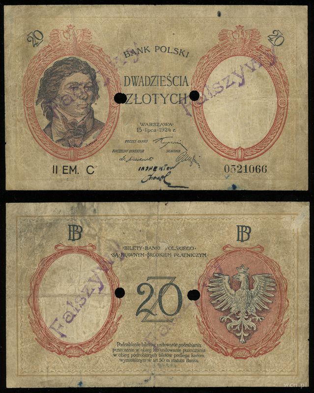 Polska, 20 złotych, 15.07.1924