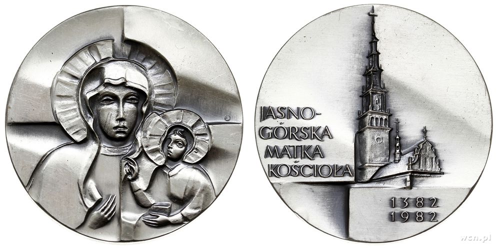 Polska, Matka Boska Częstochowska, medal niesygnowany autorstwa E. Olszewskiej-Bor..