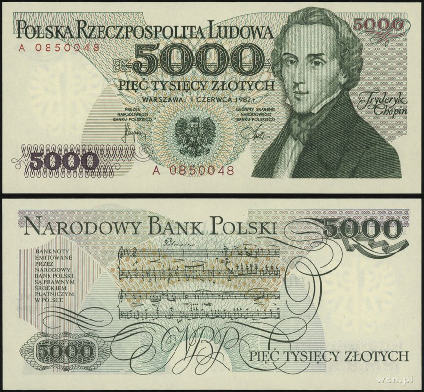 Polska, 5000 złotych, 1.06.1982