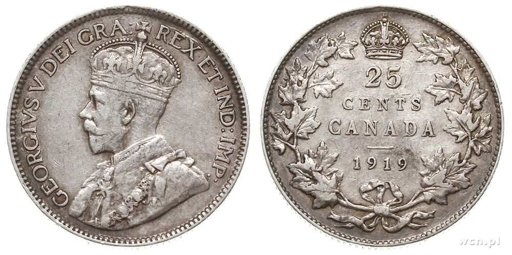 Kanada, 25 centów, 1919