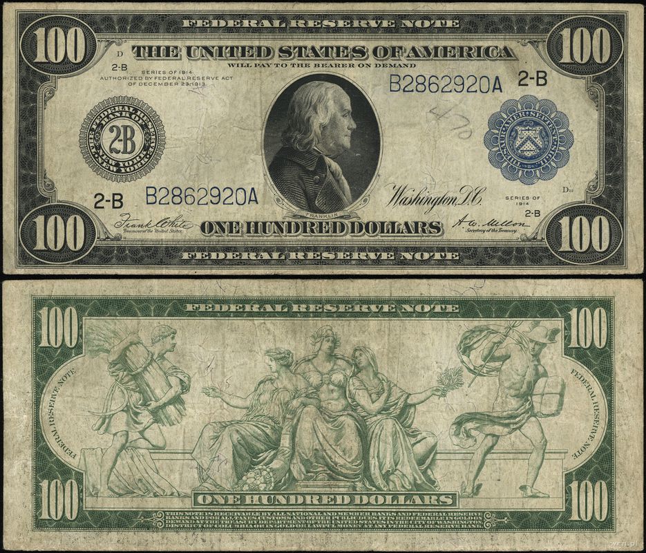 Stany Zjednoczone Ameryki (USA), 100 dolarów, 1914